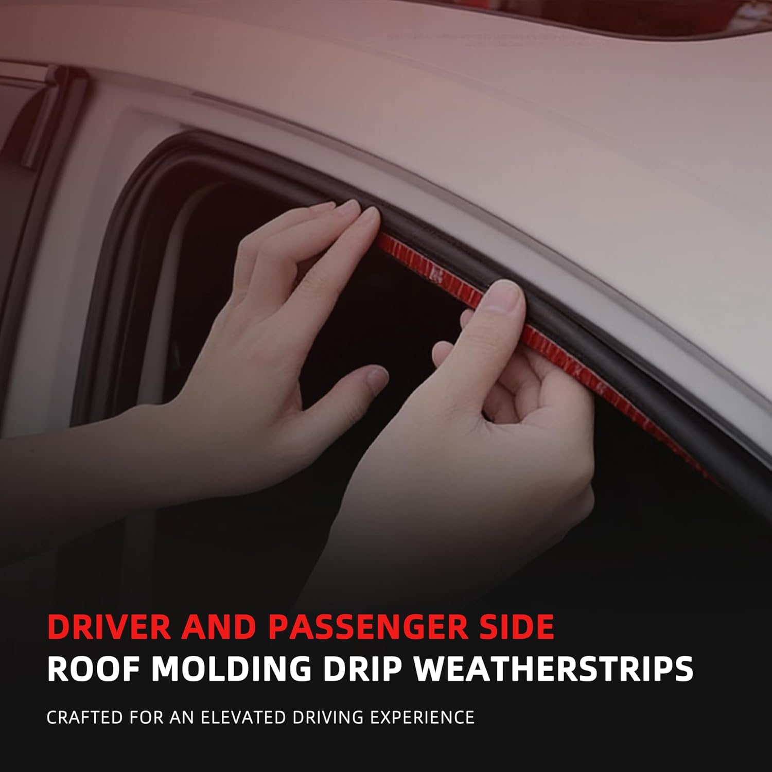 Left and Right Side Roof Molding Drip Weatherstrips Fit for Toyota Tacoma Double CAB 2.7L/4.0L 2005-2015, Roof Moulding Trim Seal Replace 75551-04062, 75551-04061, 75551-04060