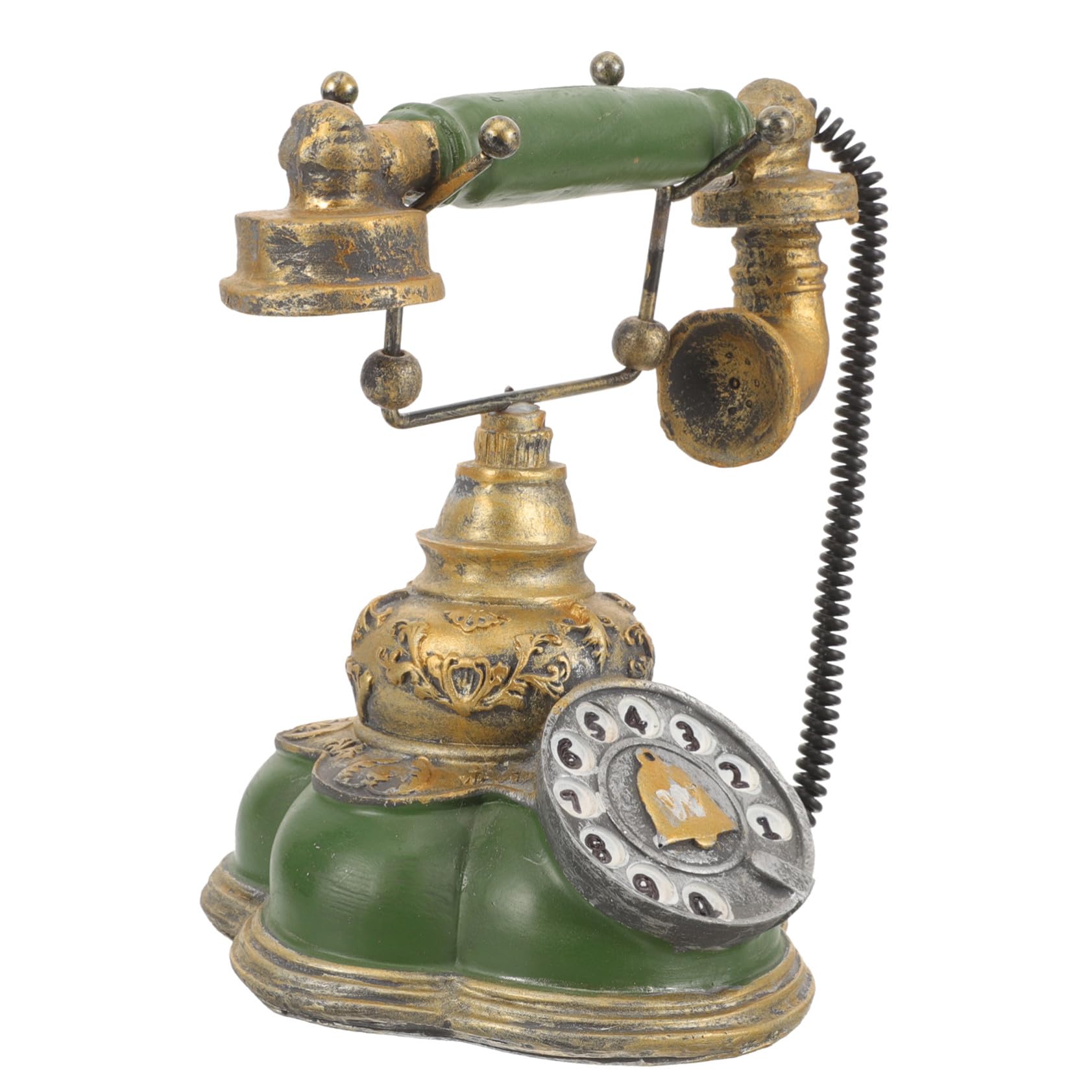 Téléphone fixe rétro en résine de prestige vert modèle de collection vintage