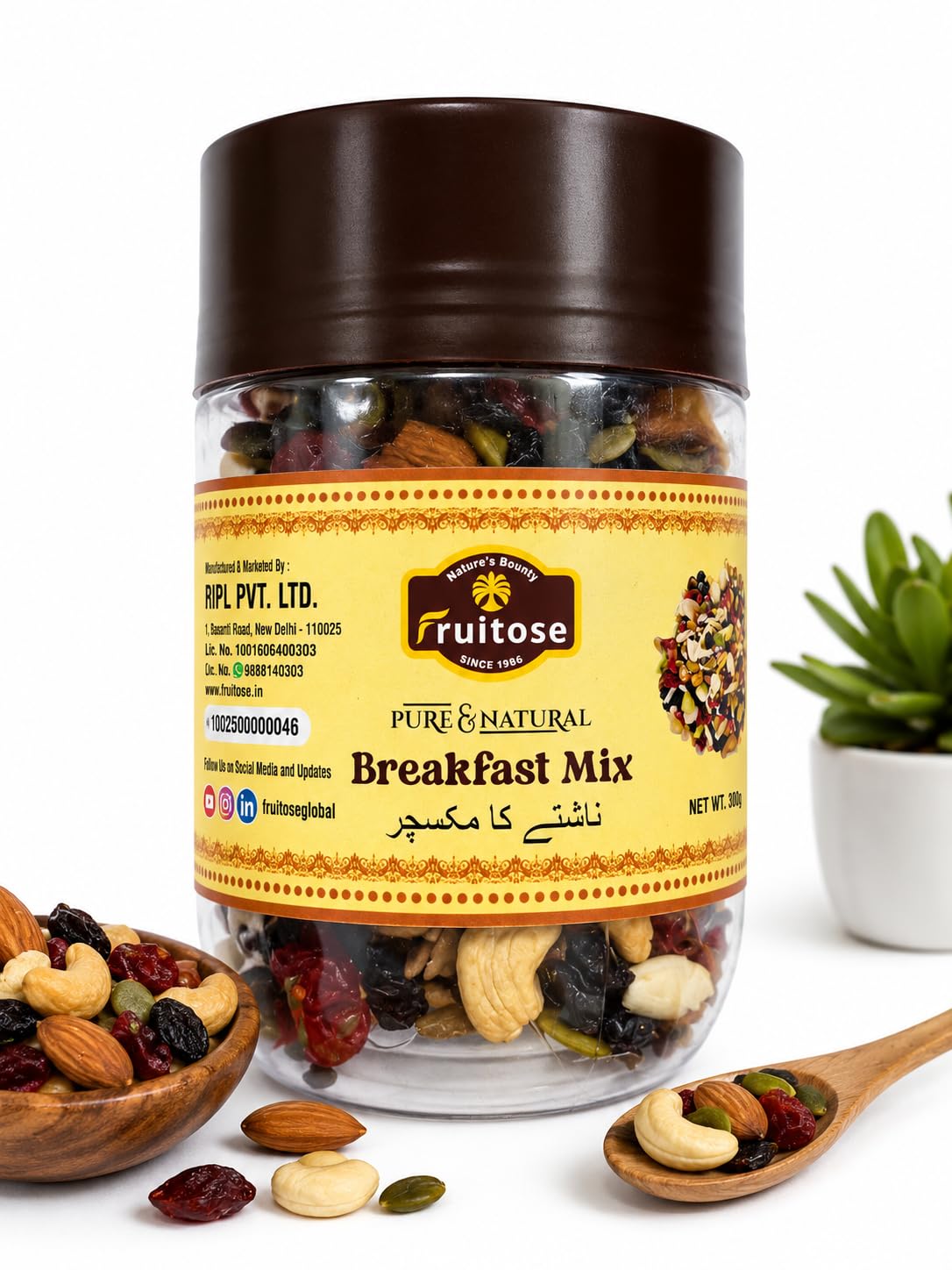 Fruitose Premium Breakfast Mix | Healthy Blend of Dry Fruits, Nuts & Seeds | Rich in Protein, Fiber & Healthy Fats | Energy-Boosting Nutritious Snack 250 g-image-13
