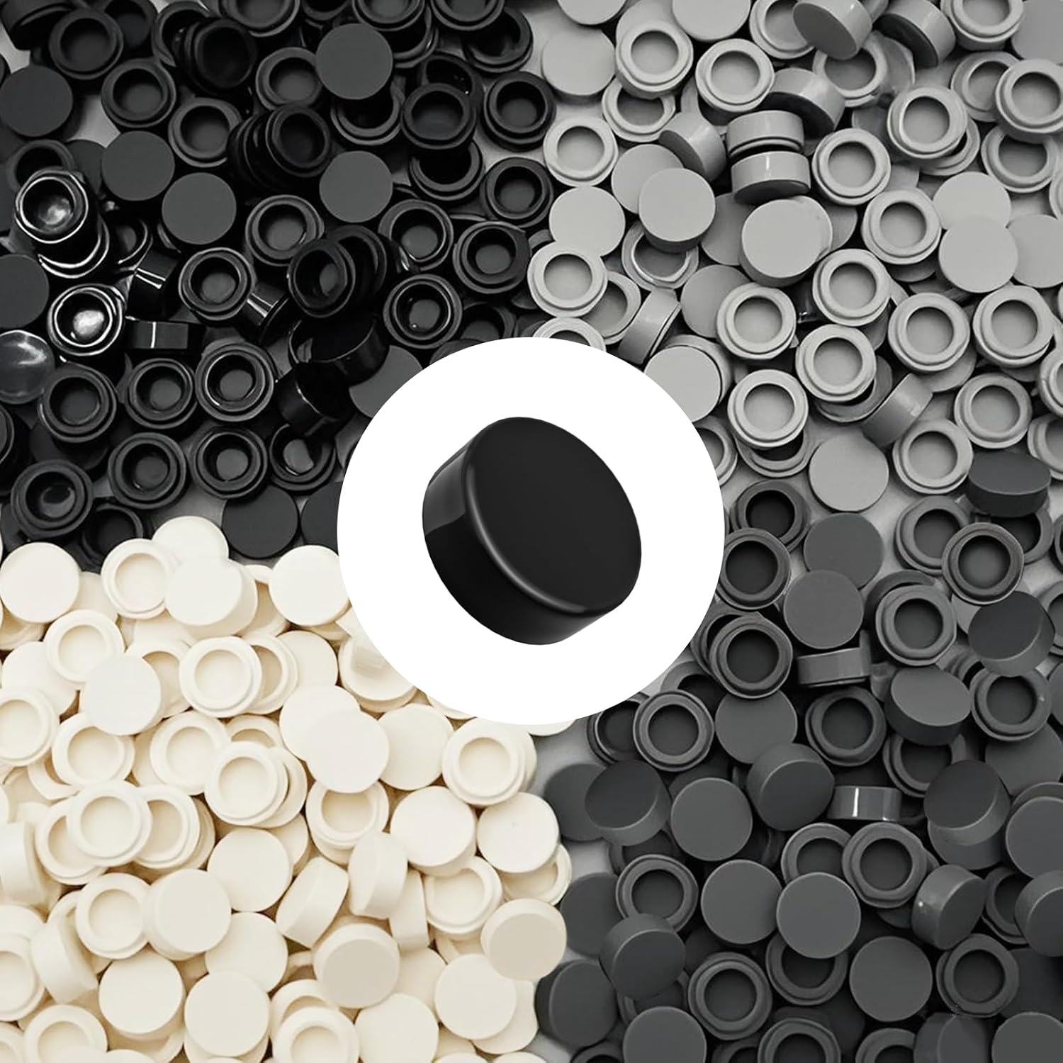 1x1 Round Tile 1000 Pieces, 98138 Bricks Compatible with Major Brand Bricks, 4 Colors, DIY for Pixel Mosaic Art