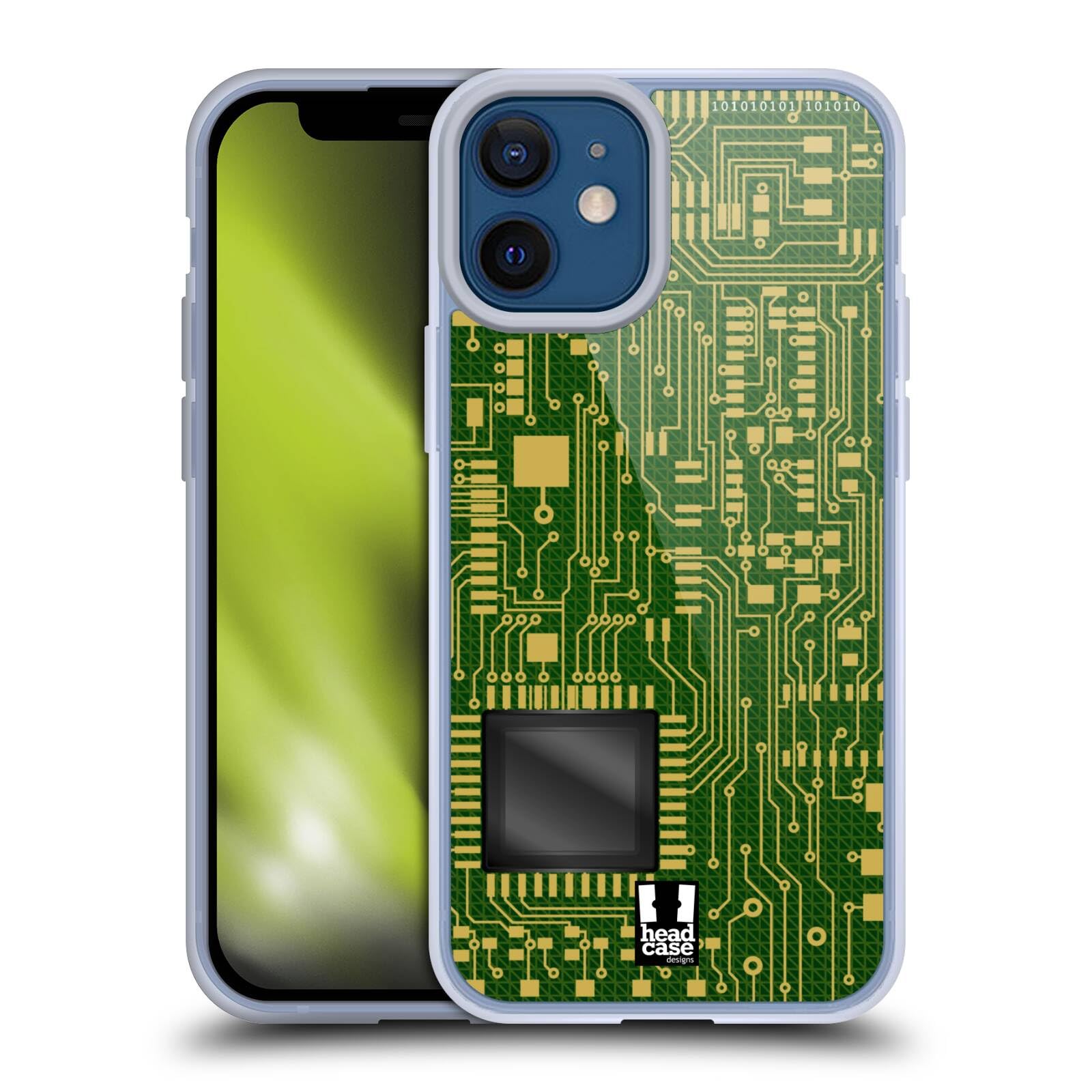 Dark Green Circuit Boards Gel Case [Military Grade Protection] Compatible with Apple iPhone 12 Mini and Compatible with MagSafe