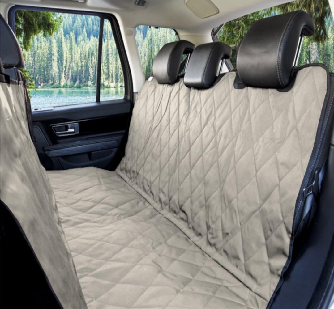 Tan - Dog Seat Cover Car Seat Cover for Pets - Pet Seat Cover Hammock 600D Heavy Duty Waterproof Scratch Proof Nonslip Durable Soft Dogs Back Grey Gray Black Seat Covers for Cars Trucks and SUVs