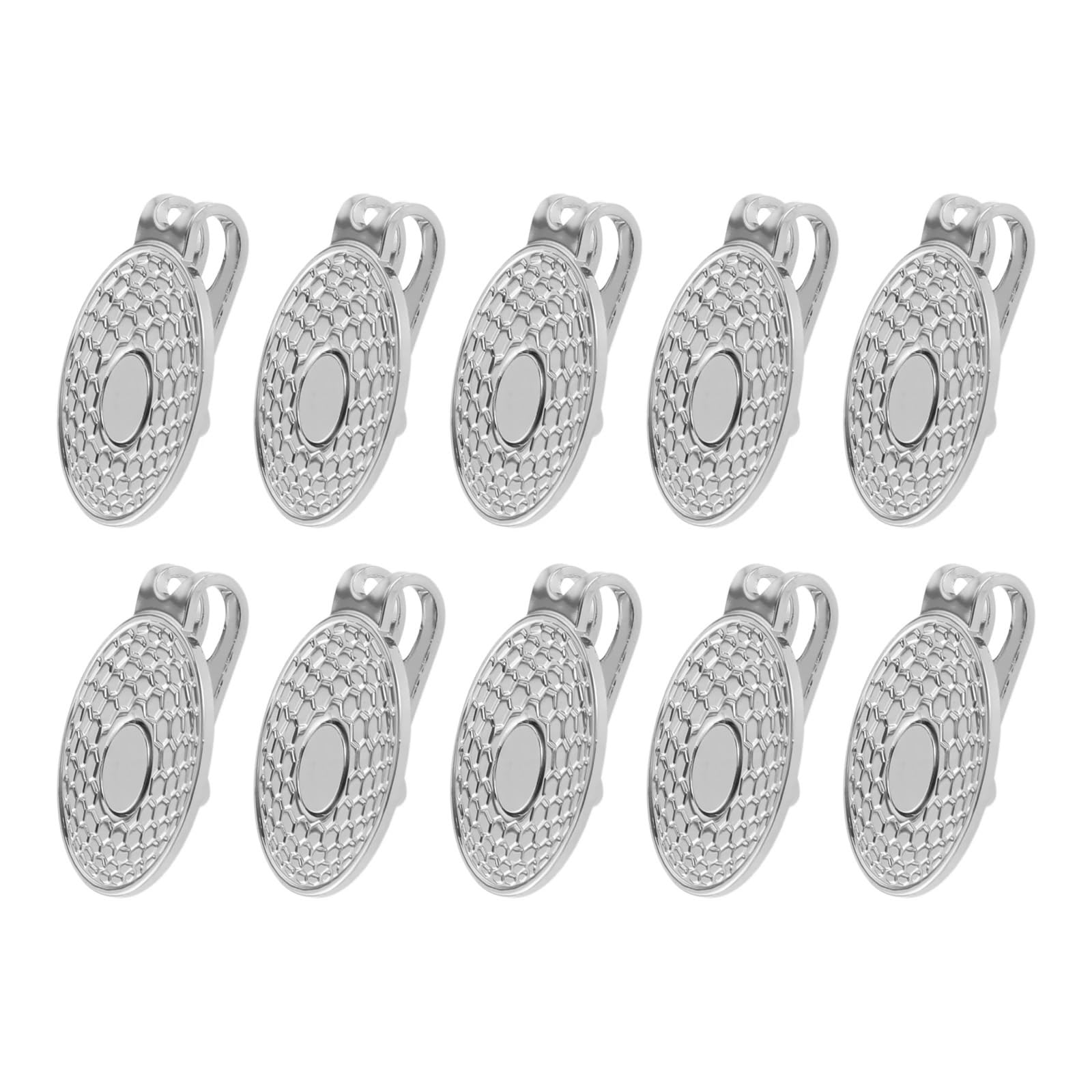 Golfballmarker 10 Teile 25mm Zinklegierung Golf Hut Clip Magnetische Cap Clips mit Magnet Ball Marker Putting Green zubehör Silber