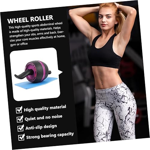 Miniatura 4 de Rueda de rodillo de abdominales con rebote automático antideslizante, para entrenamiento de fuerza central en casa, rueda de ejercicio con