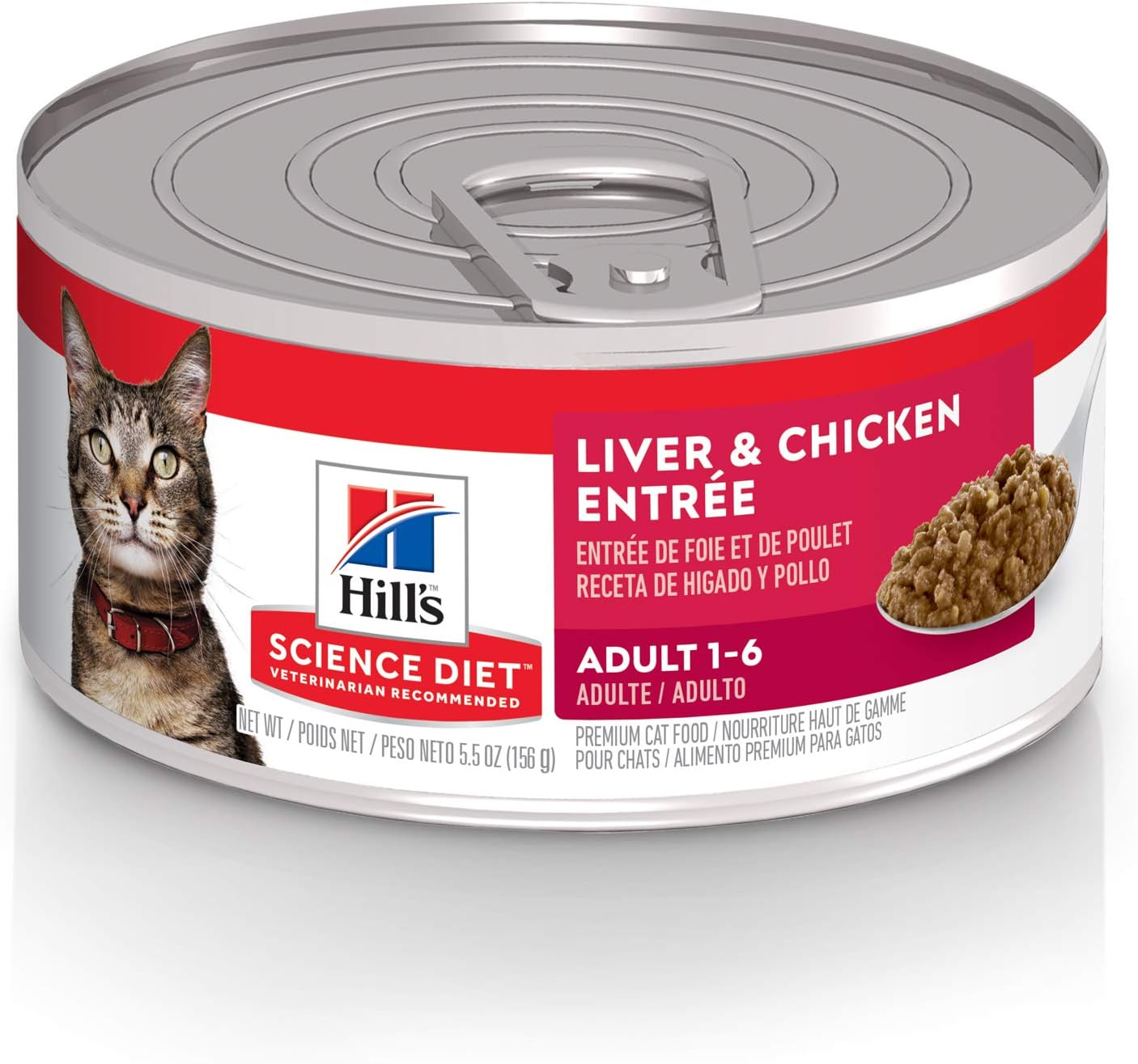 Hill's Science Diet Adult Canned Cat Food, Liver & Chicken Entrée, 5.5
