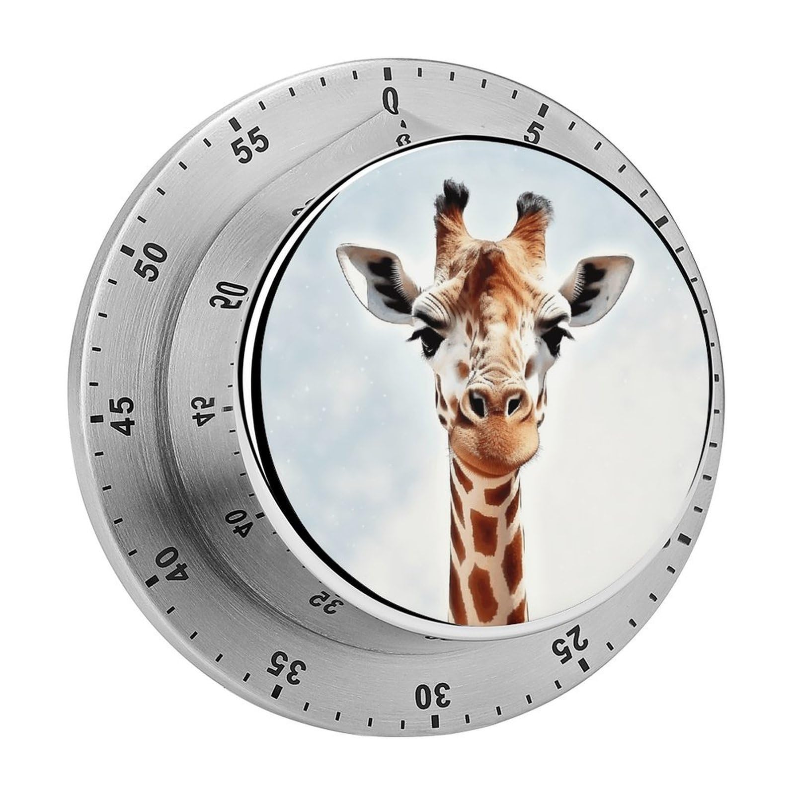 Clever Giraffe Kitchen Timer Chef Cooking Timers Clock with Loud Alarm Exquisite Stainless Steel Mechanical Desk Timers Magnetic Backing 60 Minute Visual Timer for Work