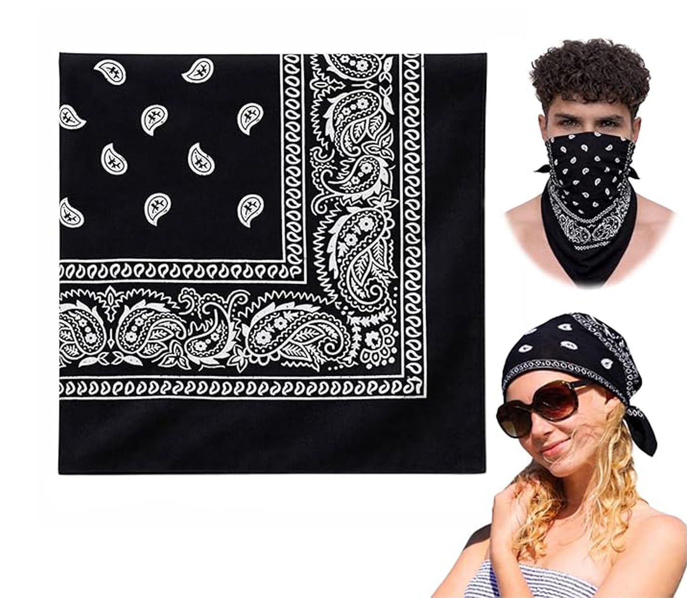 Unisex Soft Breathable 100% Cotton Bandana for Men & Women | Head Band for Men Bike Riding, Scarf for Men, Head Scarf for Women, Multi-Purpose Paisley Printed Square 50x50 cm-image-5