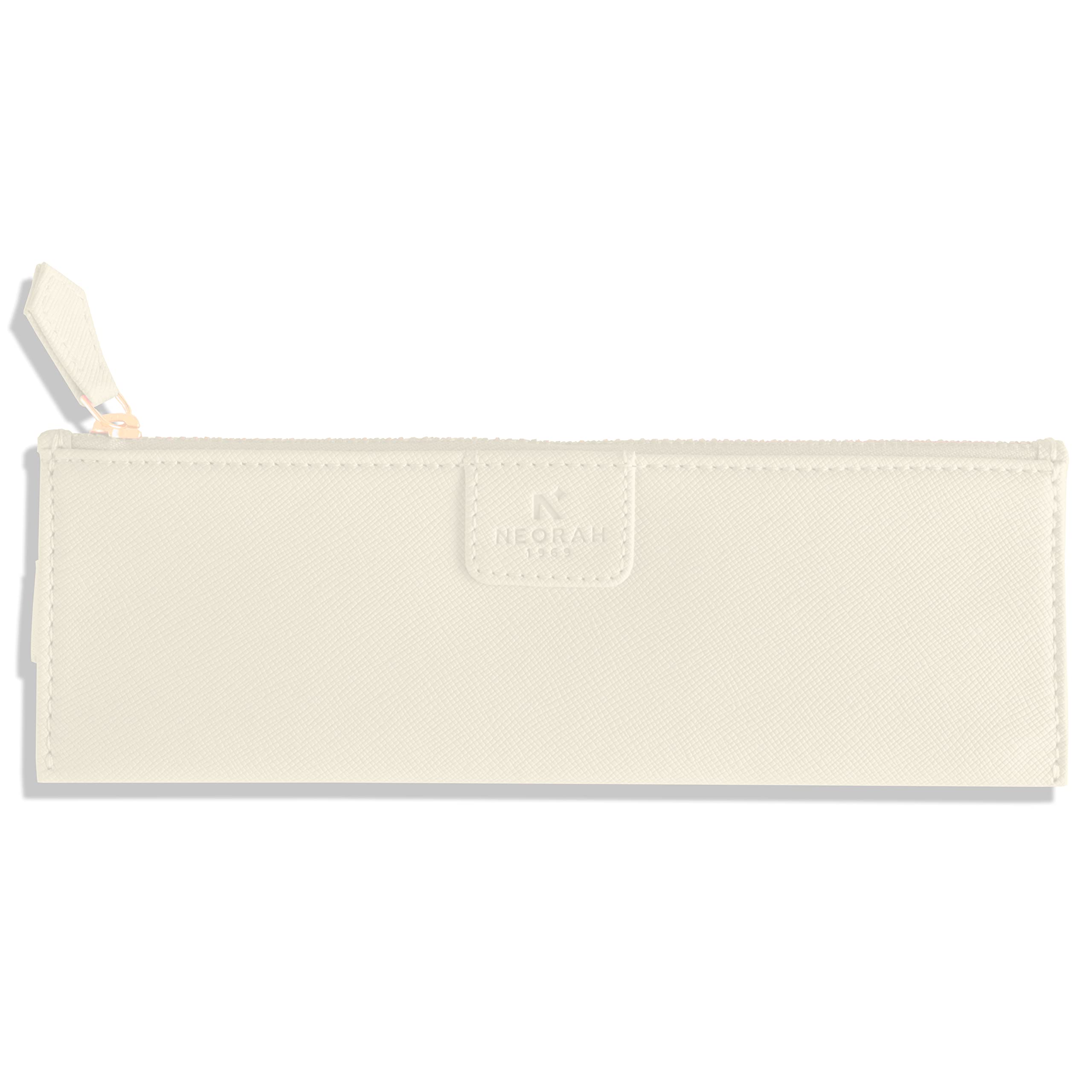 NEORAH – Pen Sleeve- Slide it on Your Notebook Cover- Fits Till A5 Notebook - Vegan Leather Pen Pouch Sleeve- Pouch with Zipper Journaling & Office Stationery Supplies, (Size:20 x 6.8 cm)- Afterglow