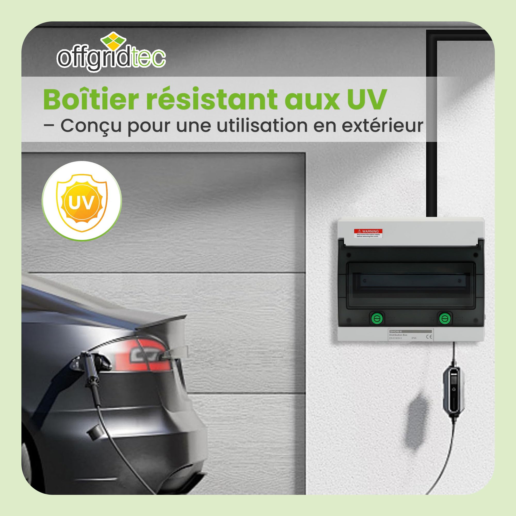 Offgridtec Coffret de distribution 18 TE avec rail DIN, IP66 étanche
