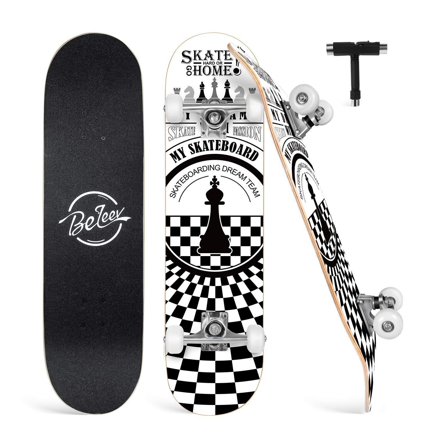 Buy Beleev Skateboard for Kids Teens Adults, 31 inch Complete Standard Skateboards for Beginners