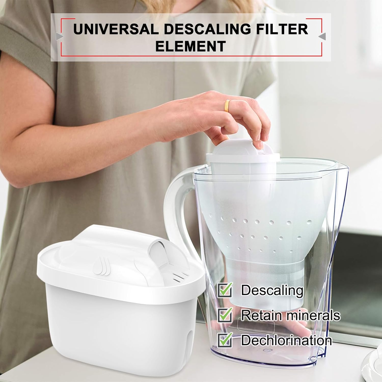 Updated Water Filter Replacement for Brita® Maxtra+® Plus, Maxtra Pro® Wasserfilter,Water Filter Cartridge Fit for Marella Aluna, Reduces Chlorine and Limescale, Pack of 8