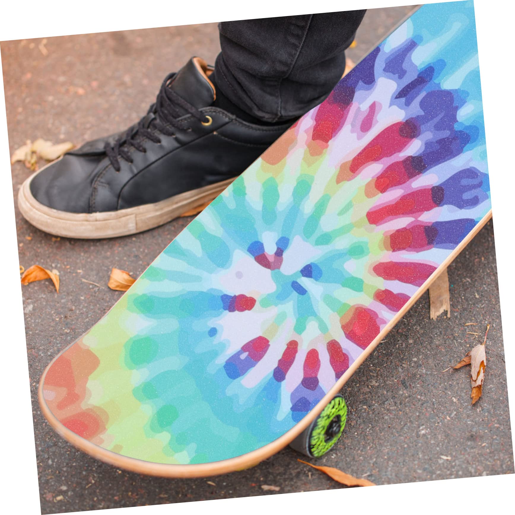 Kisangel 3 Pièces Ruban Antidérapant pour Skateboard avec Design Créatif Tapis de Skate Professionnel de Durable et à Usure Effet Tie Dye