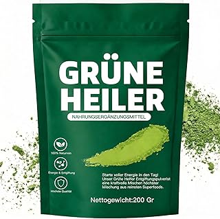 Grüne Entgiftungspulver, 200g Superfood Entgiftungspulver Helfer, Greens Pulver Mit Spirulina, Gerstengras, Inulin, Kurkuma, Vitamin D3 | Reich an Vitaminen, Mineralien & Ballaststoffen für Energie