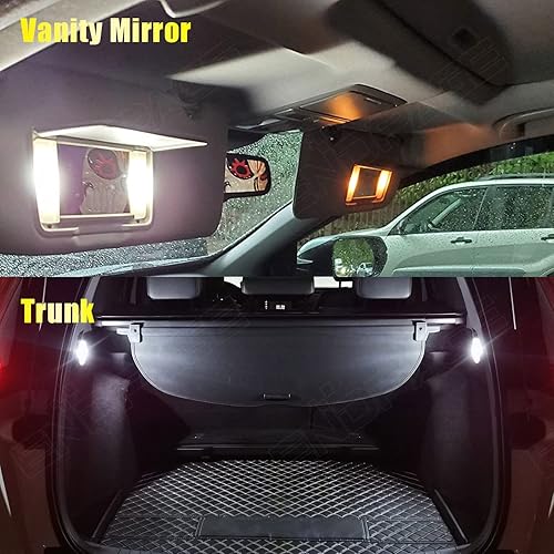 Miniatura 5 de Paquete de 13 luces LED Cherokee para interiores Jeep Cherokee KL 2014 2015 2016 2017 2018 2019 2020 blanco 6000K paquete de iluminación LED