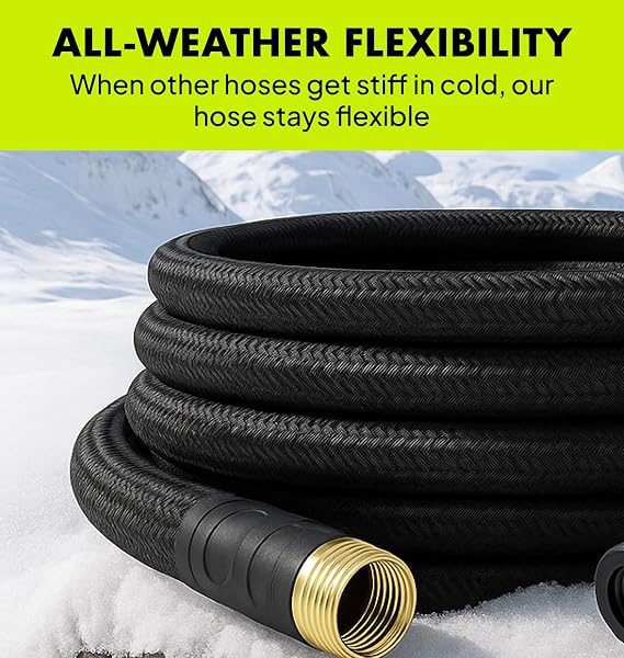 Flexible Garden Hose 50ft – Lightweight, Kink-Free Heavy Duty Water Hose – Abrasion Resistant All-Weather Garden Hose for Yard, Car, Outdoor Use - 5