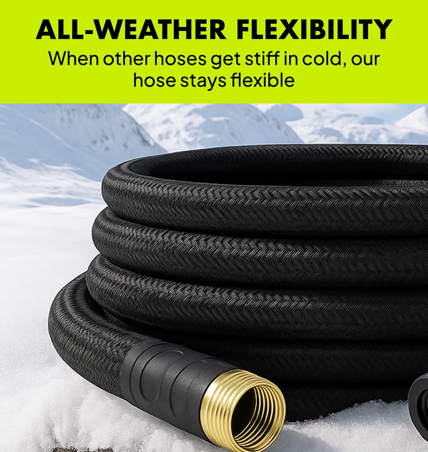 Flexible Garden Hose 50ft – Lightweight, Kink-Free Heavy Duty Water Hose – Abrasion Resistant All-Weather Garden Hose for Yard, Car, Outdoor Use — view 5