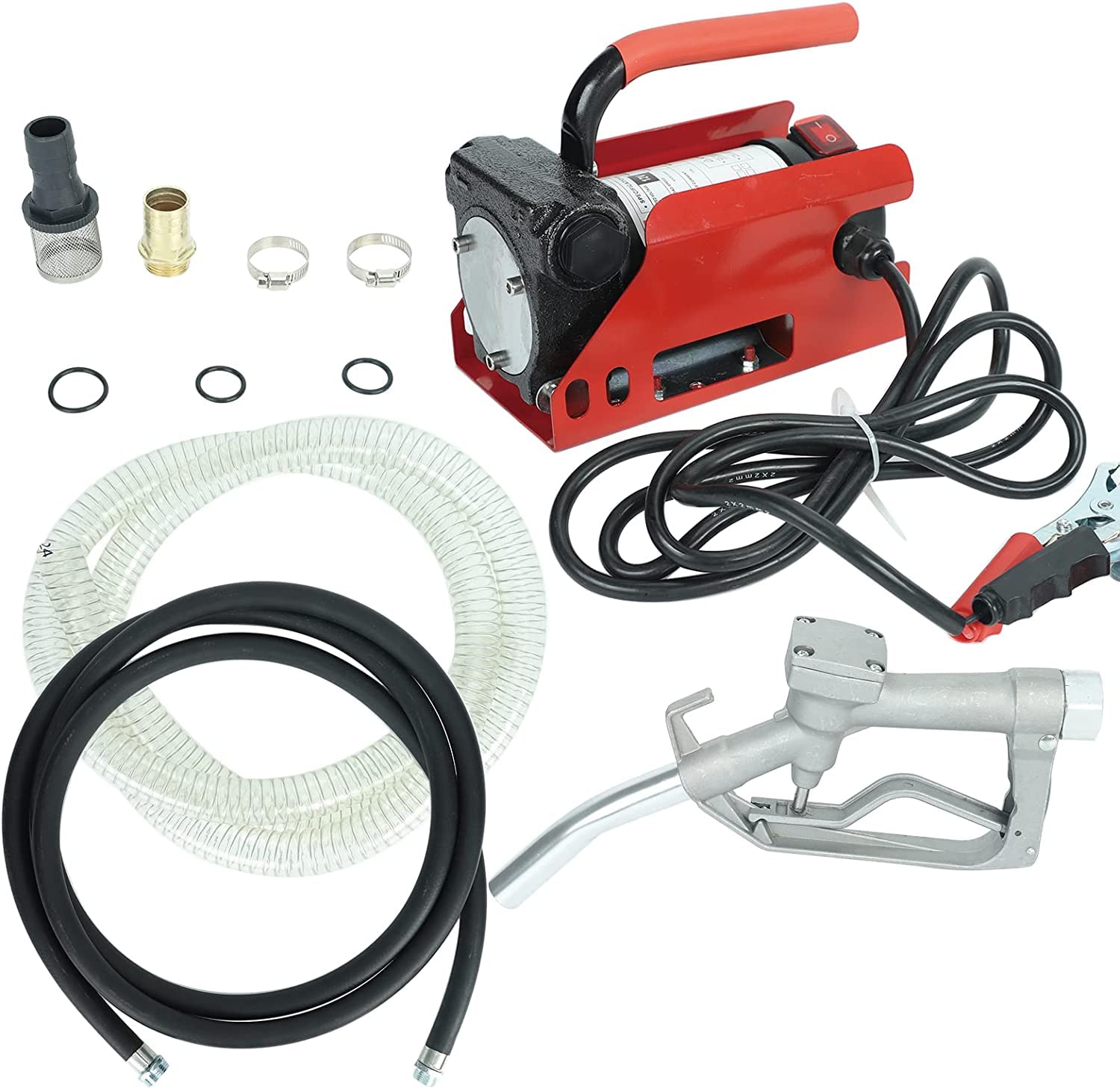 STMGW 12 Volt 15GPM Diesel Fuel Transfer Pump, Portable DC Electric Fuel Transfer Pump for Transferring Diesel Machine Kerosene & Transformer Oil, Diesel Fuel Transfer Pump Kit