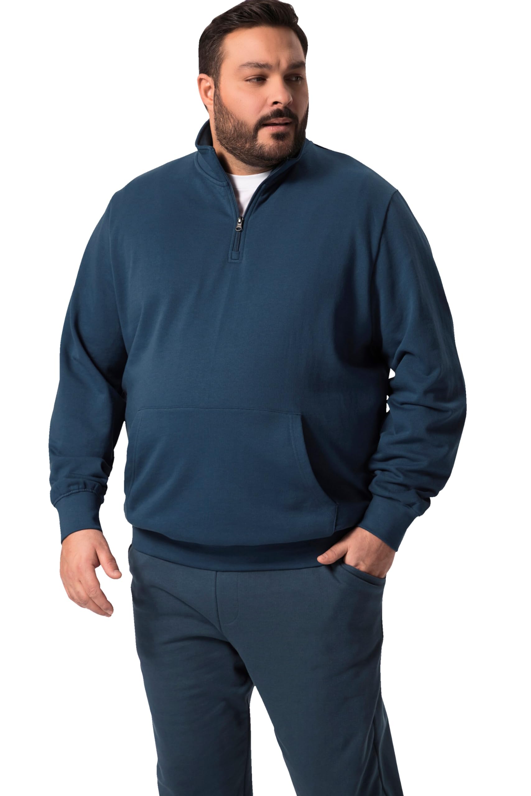 Men Plus Herren große Größen Übergrößen Menswear L-8XL Sweat-Troyer, Stehkragen, Zipper 830544