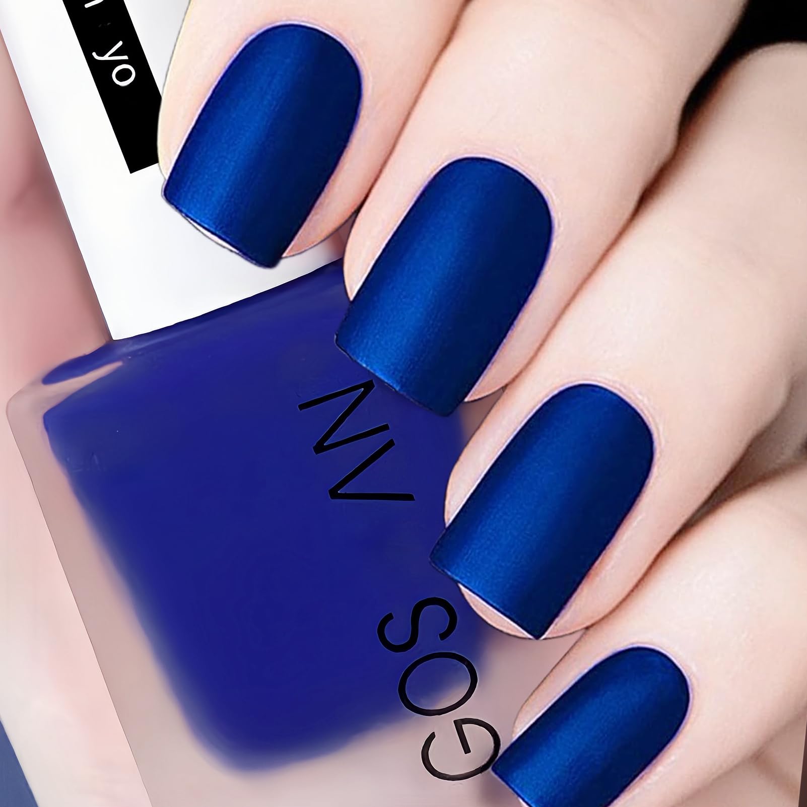 Navy Blue Matte Instant Dry Nail Polish - Quick Dry Winter Gel Color With Royal Finish for Women, Men & Girls