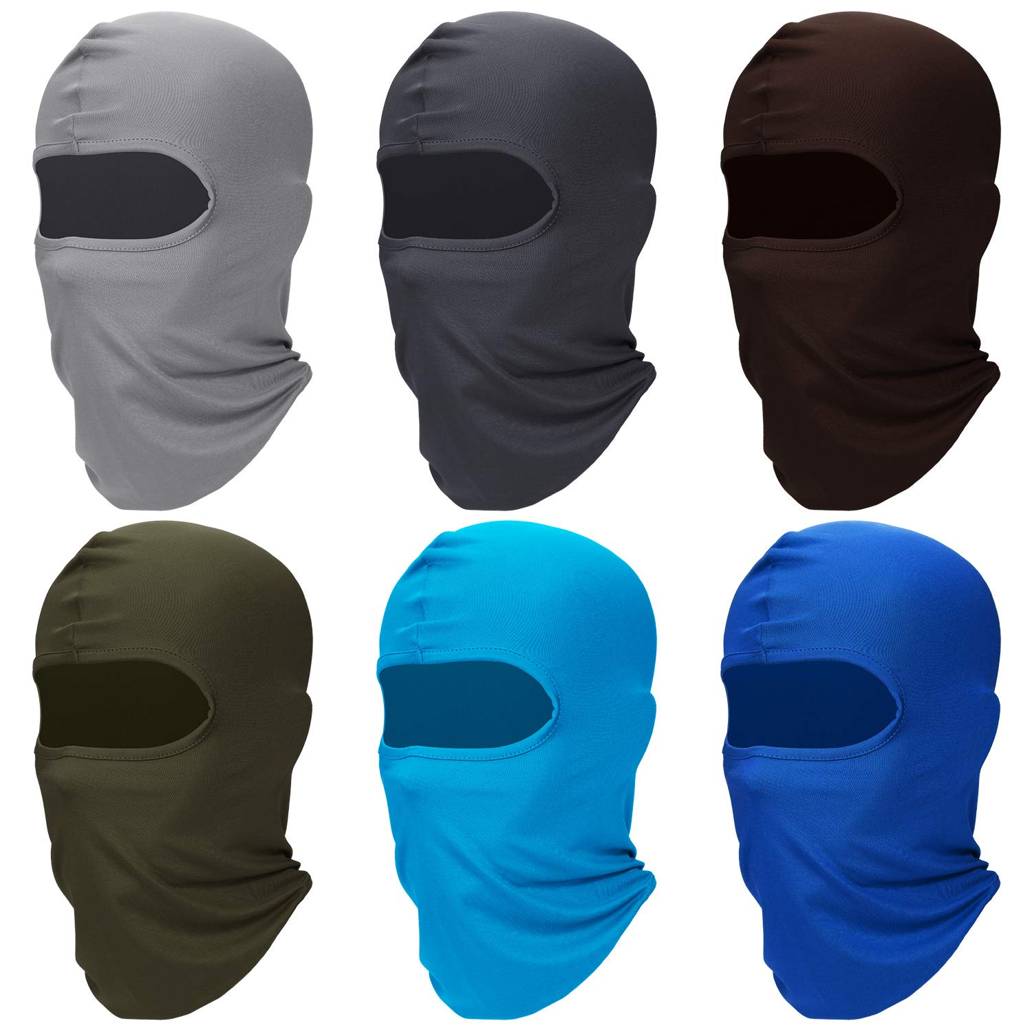 Syhood 6 Pcs Ski Mask Balaclava Full Face Cover Windproof Mask Polyester Ice Silk UV Protection for Men Women Outdoor Sports