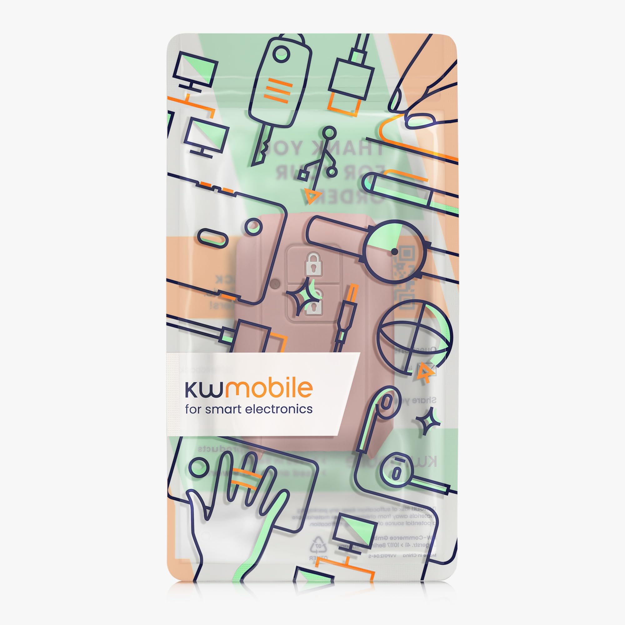 kwmobile Silikonowe etui na kluczyki samochodowe, kompatybilne z Suzuki 2 przyciski, Keyless Go - etui na klucze, w kolorze brudnego różu, matowe