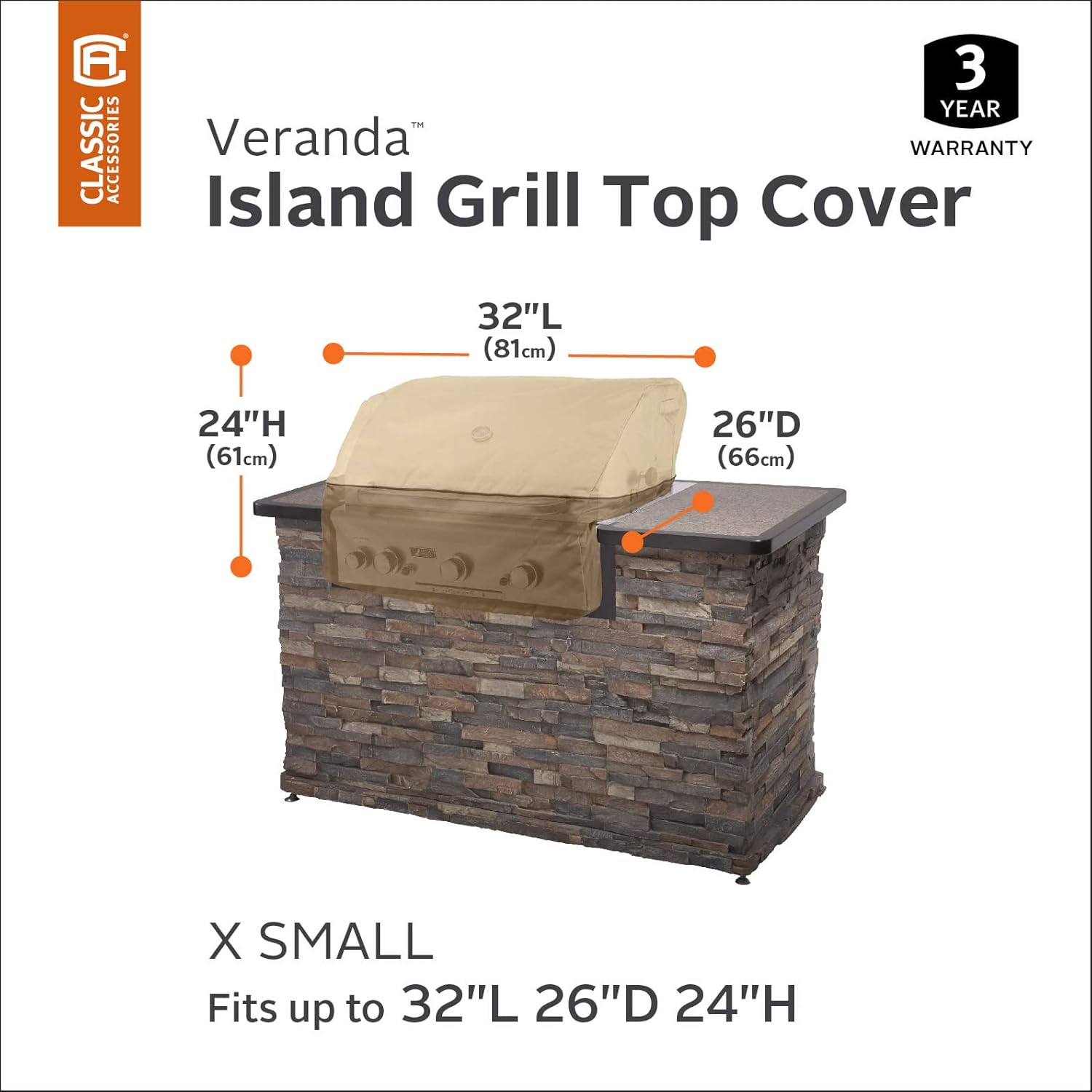 Classic Accessories Veranda Water-Resistant 32 Inch Island BBQ Grill Top Cover : Everything Else