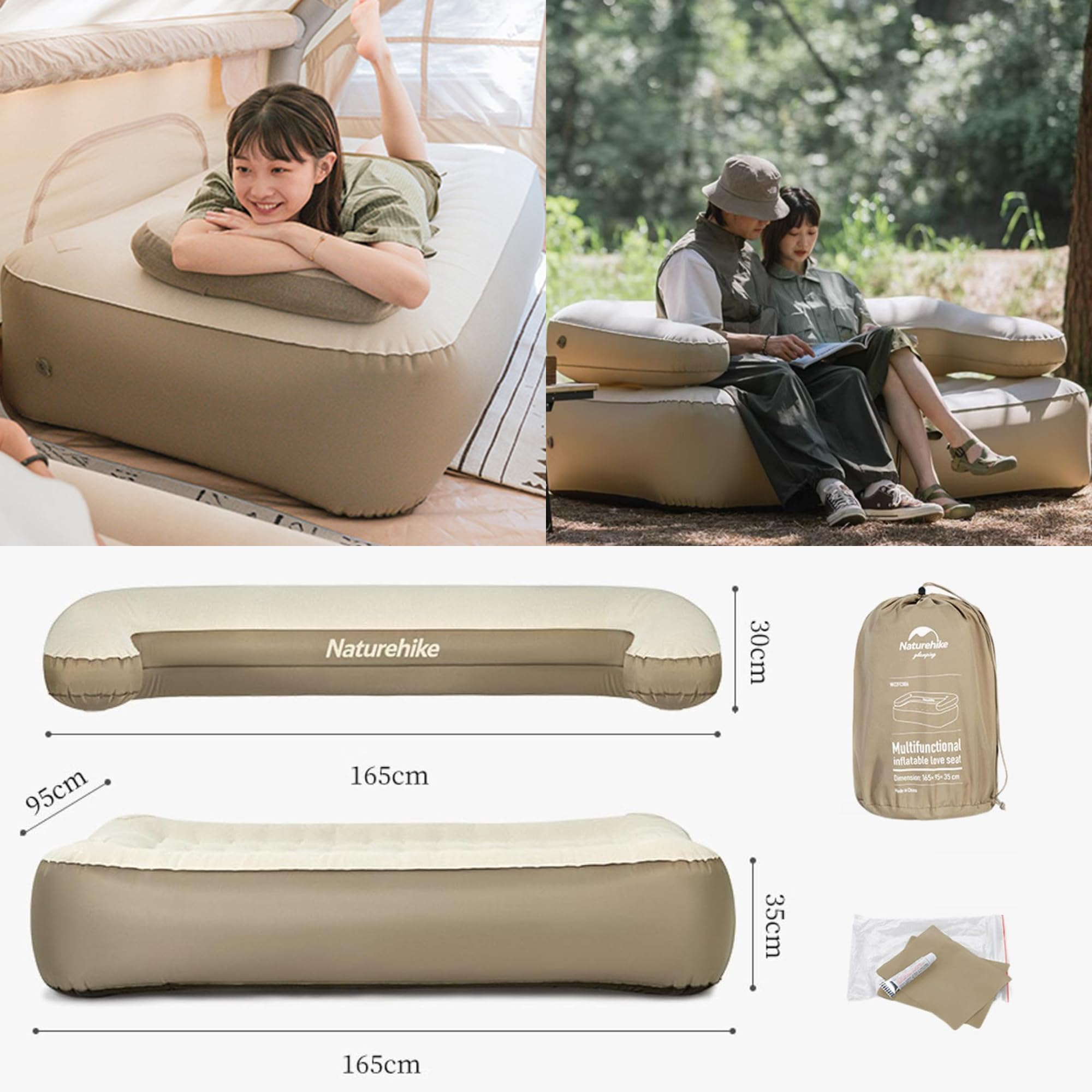 ブランド Naturehike エアーソファー 中古商品 Amazon.co.jp: Naturehike エアーソファー エアーベット 200kg耐荷重