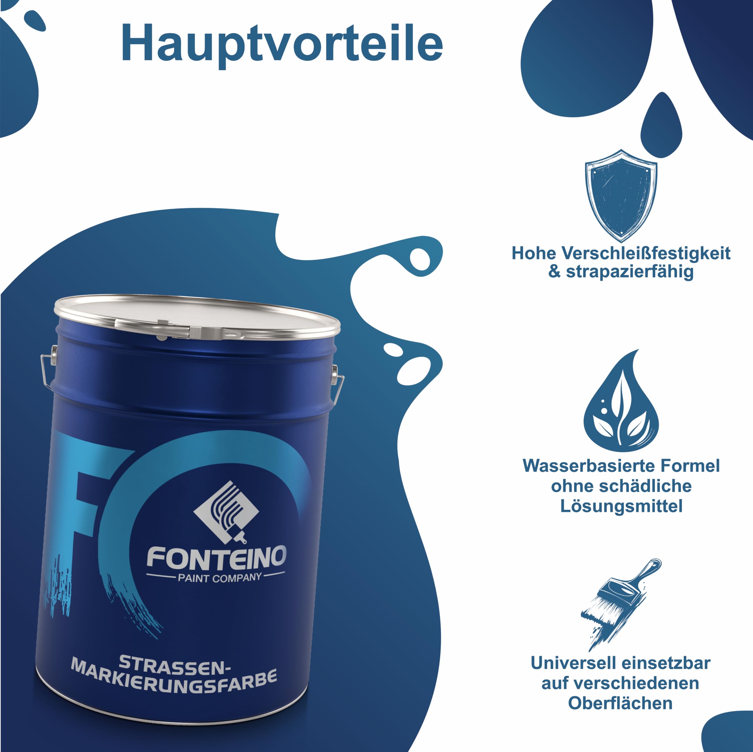 Peinture de marquage sol Blanc 5L - Traçage routier chantier parking
