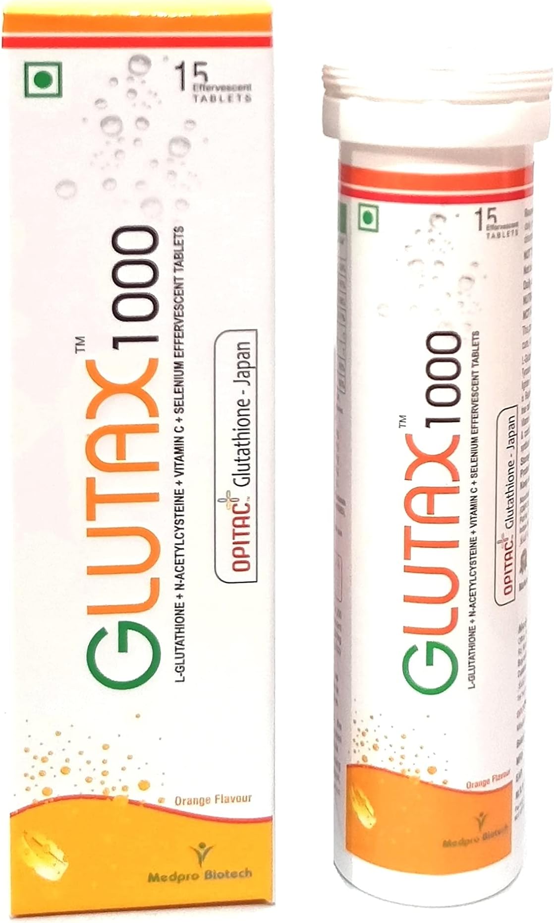1000 L-Glutathione 1000mg for Skin Brightening | Made with Japanese Glutathione | 15 Effervescent Tablets