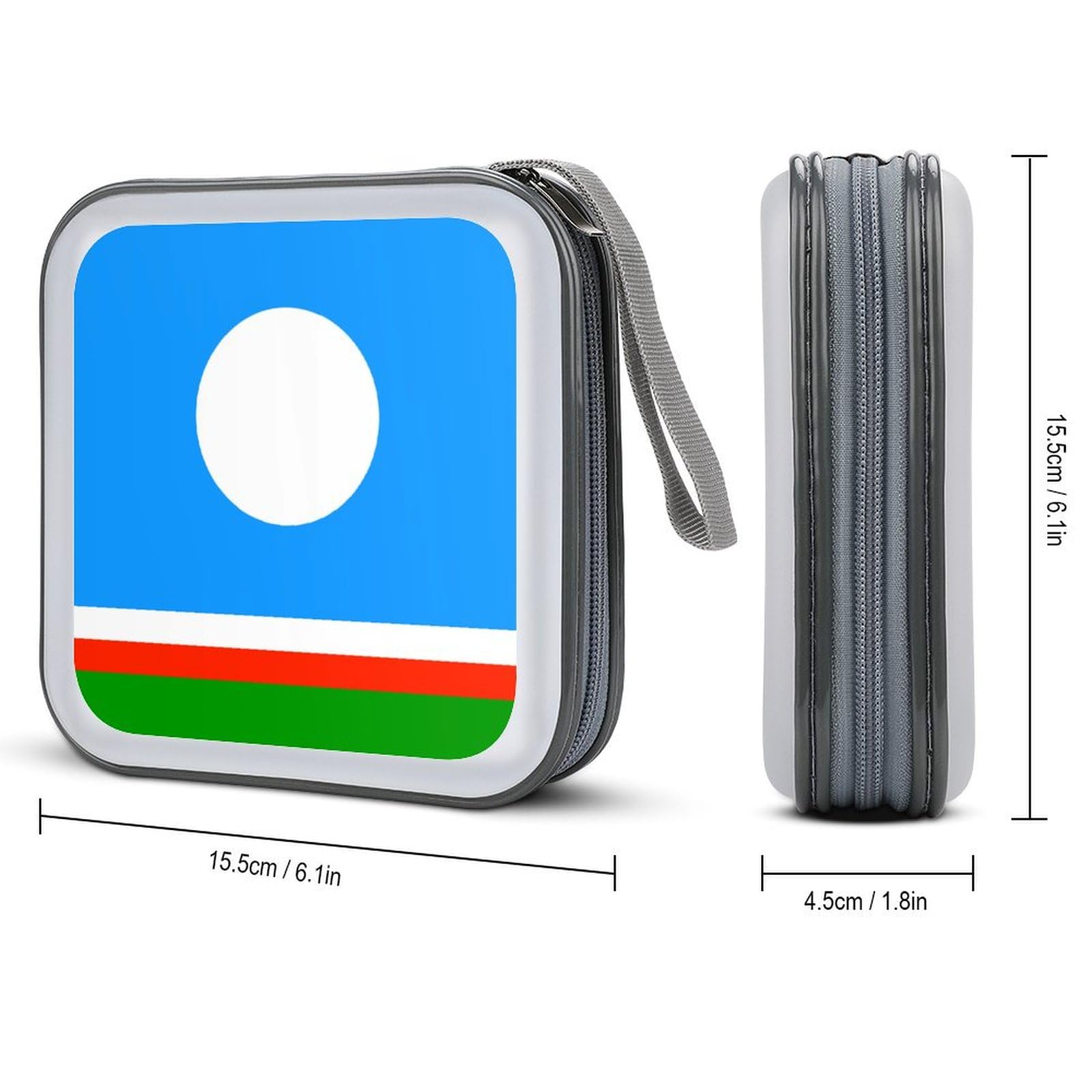Sakha Republic Flag CD Case DVD Storage Case Portable