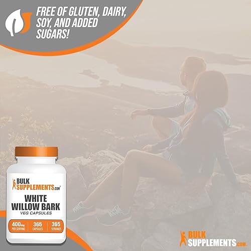 Miniatura 5 de BULKSUPPLEMENTS.COM Cápsulas de corteza de sauce blanco, suplemento de hierbas, extracto de corteza de sauce blanco, vegano, 400 mg por cápsula, 1