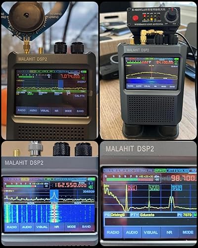 Miniatura 6 de Último receptor de radio V2.4 Malaquita DSP2 SDR, receptor de radio de onda corta GOOZEEZOO 10kHz-380MHz y 404MHz-2GHz AM SSB DSB CW NFM WFM Air