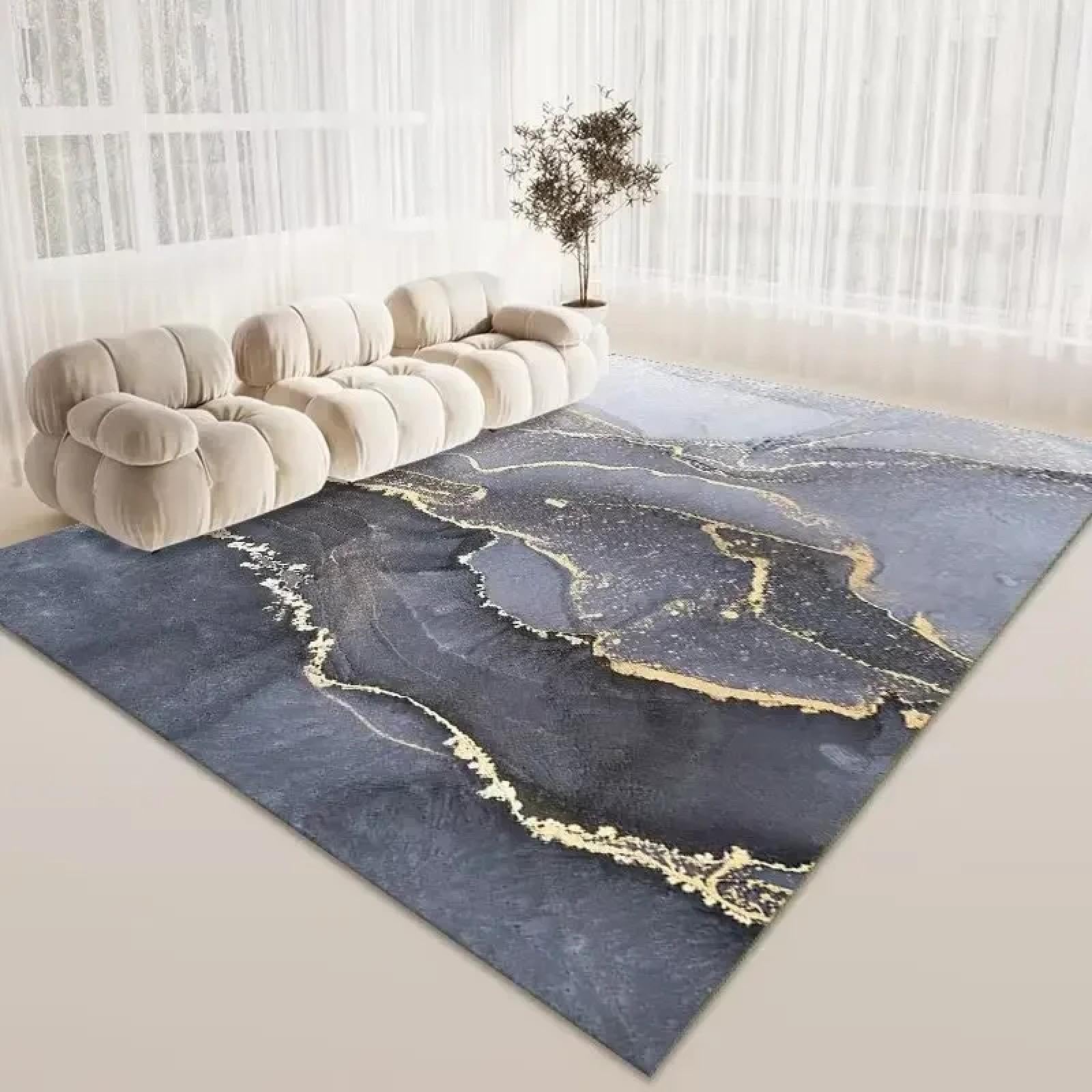 Tapis de sol marbre doré pour chambre à coucher cosy et décoration de maison