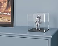 Vista 3 de Vitrina con base acrílica negra para coleccionables, caja con tapa, bonita funda para figuras de acción [8 x 8 x 8 pulgadas]