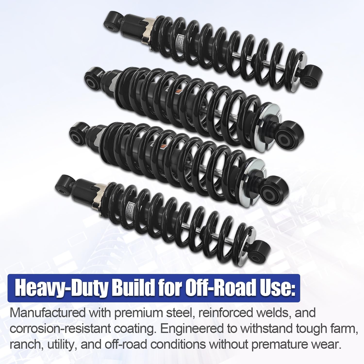 Front & Rear Shock Absorbers Kit (4psc) Fits for John Deere Gator XUV 625i 825i 855D 825M 825E 855M 855E, Replace AM142426 AM142425