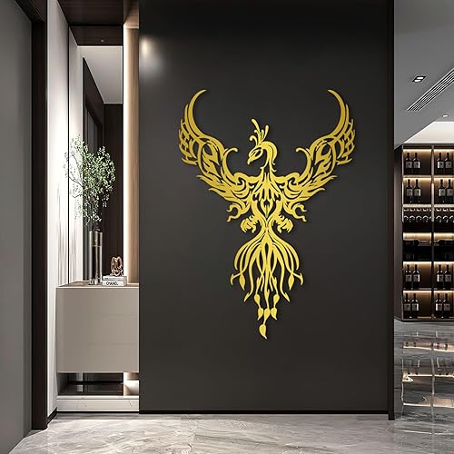 Phoenix - Arte de pared de metal, letrero de pared de metal, colgante de pared de metal, arte de pared Anka, letrero de metal de pájaro, arte de