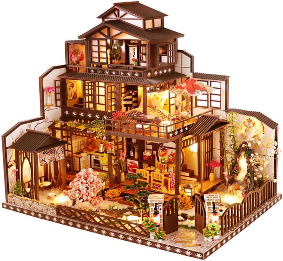 DIY Wooden Wooden Mochizuki Japanese Style Japanese Style Handmade Miniature Model Mini House House House Ideas Retro Japanese Style Handmade Assortment Building Model Villa Japanese Style
