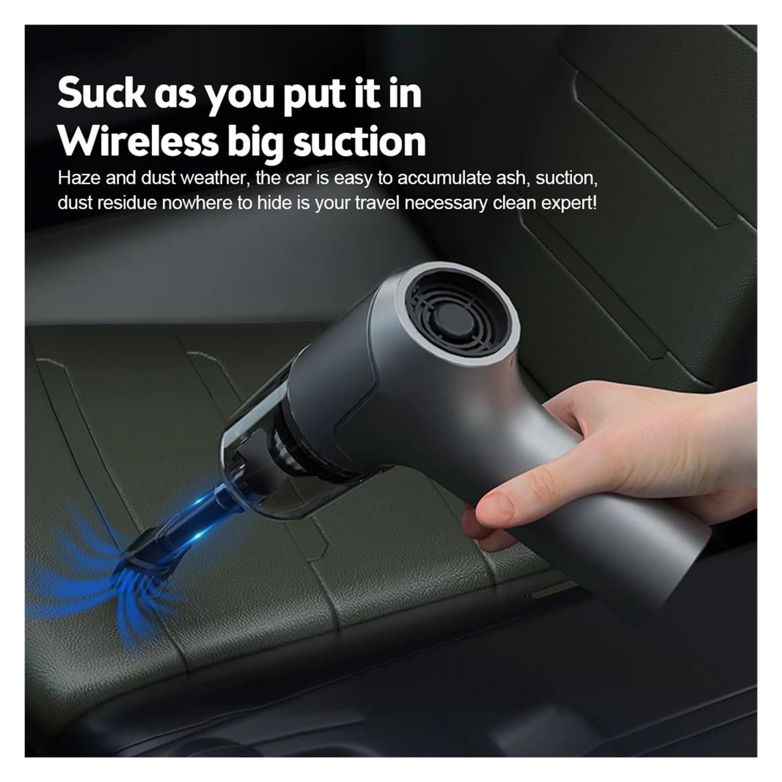 95000Pa Aspiradora de Coche Mini Robot Aspirador Inalámbrico Portátil Aspiradora Fuerte Aspiradora Coche Accesorios (Pro Wireless Grey)