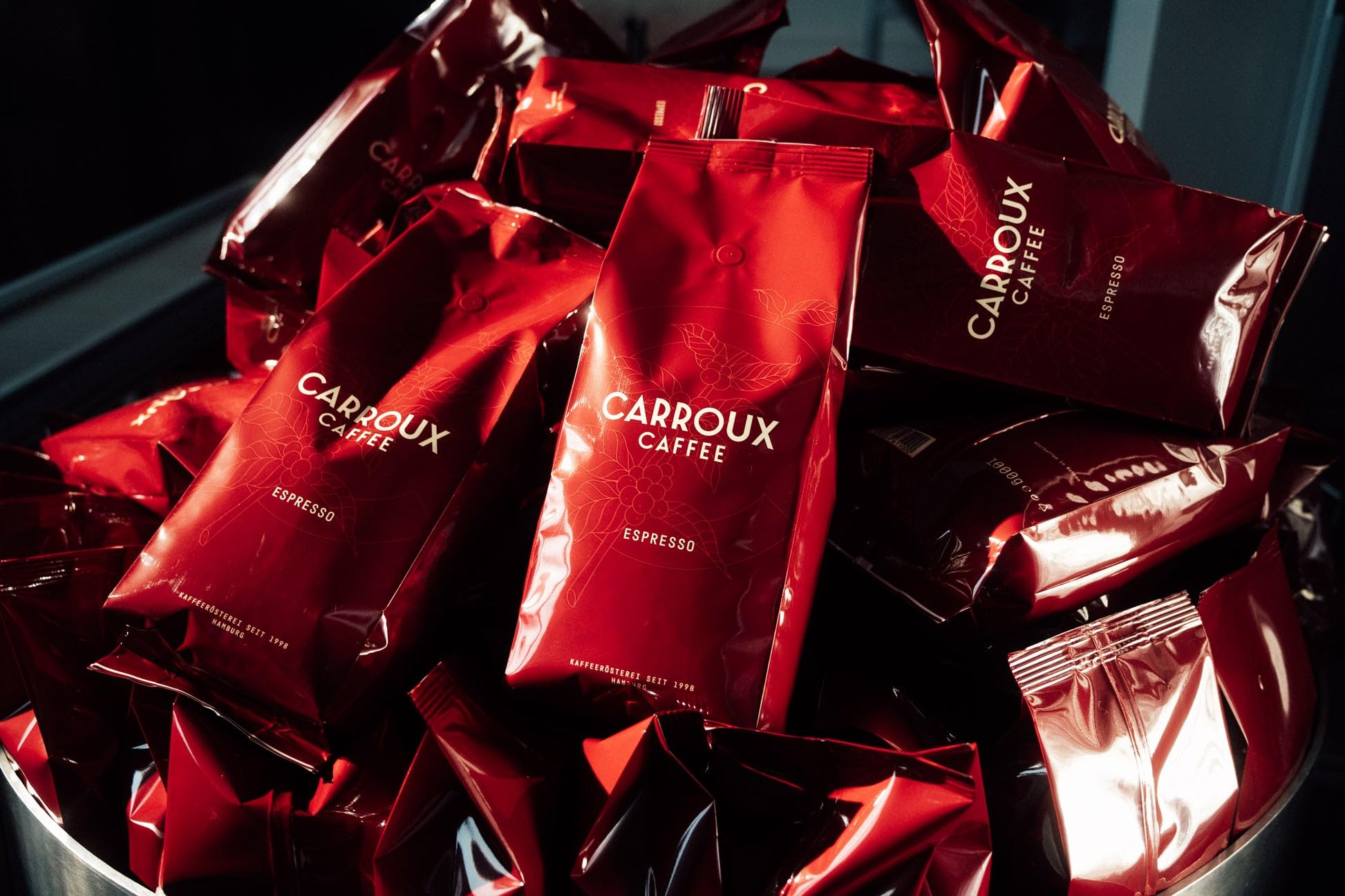 CARROUX Espresso, ganze Bohnen (6x 500 g). Für Siebträger u. Kaffee-Vollautomaten. Frisch geröstete Kaffeebohnen der Privat-Rösterei aus Hamburg