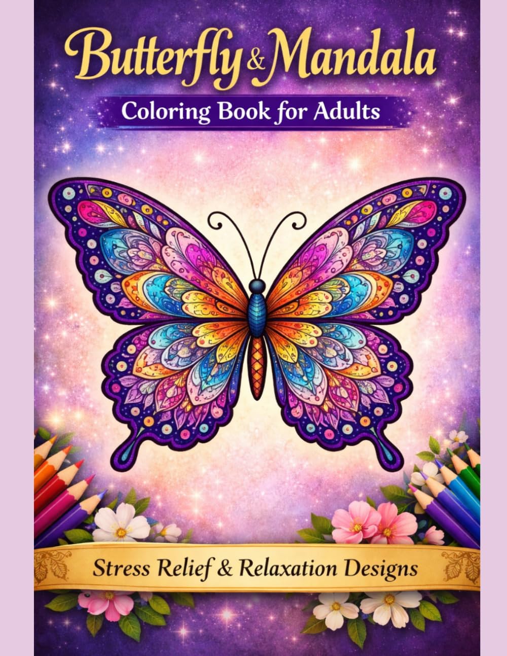 Butterfly & Mandala Coloring Book for Adults: Stress Relief & Relaxation Designs