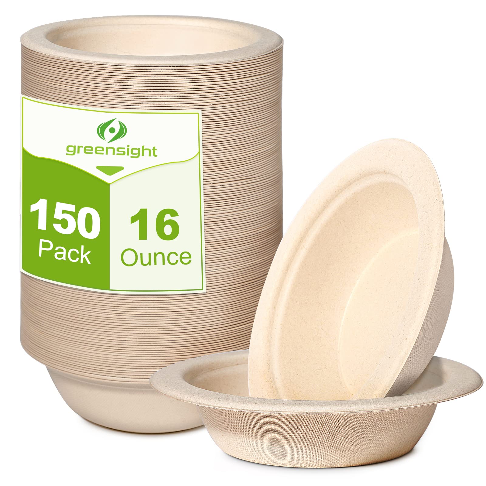 Sugarcane Bowls - 50 Pack Disposable -9