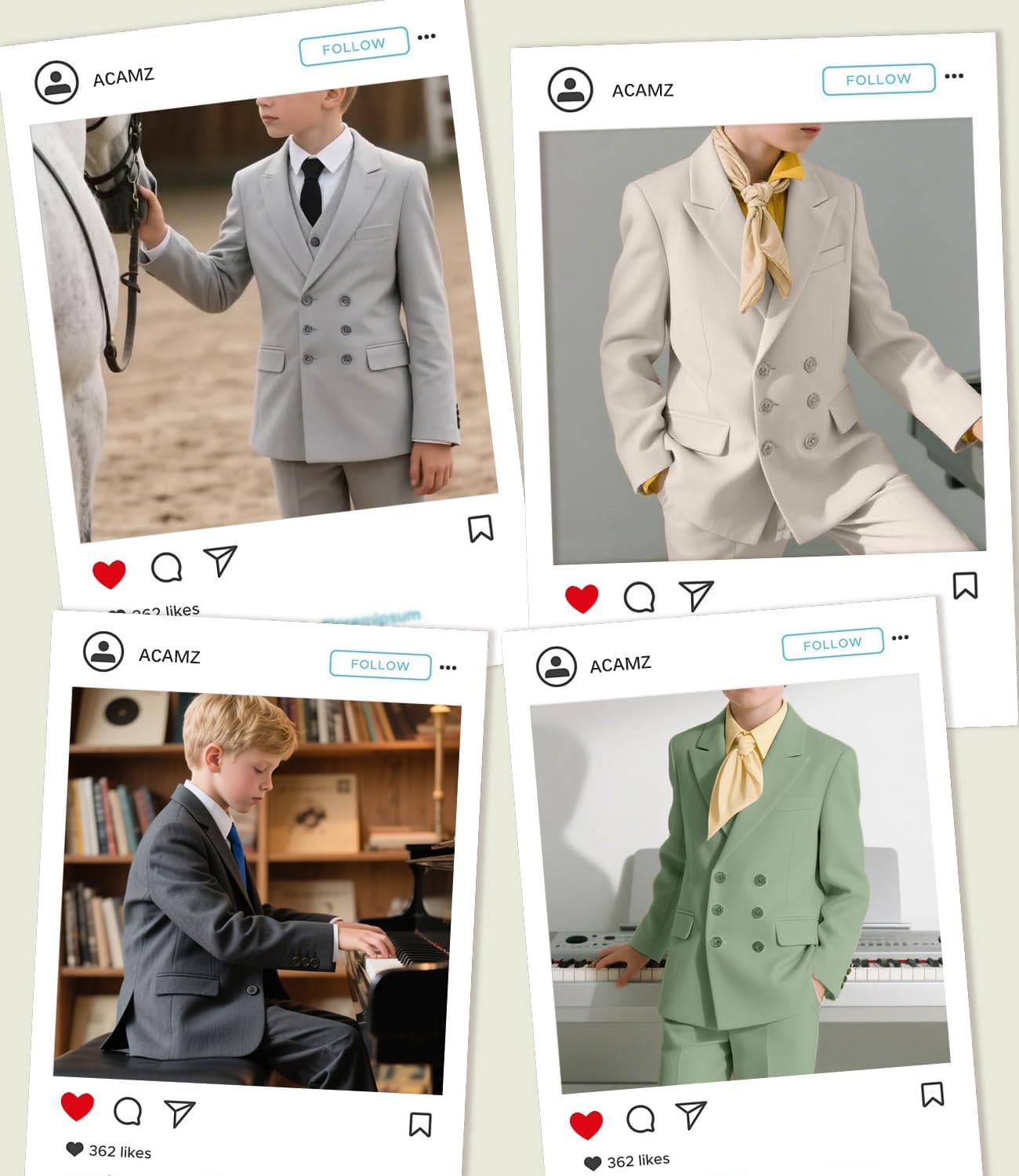 Boys Suit Double Breasted 6 Piece Tuxedo Suits for Kids Toddler Blazer Vest Dress Pants Wedding Outfit Set Shirt Tie - Image 6