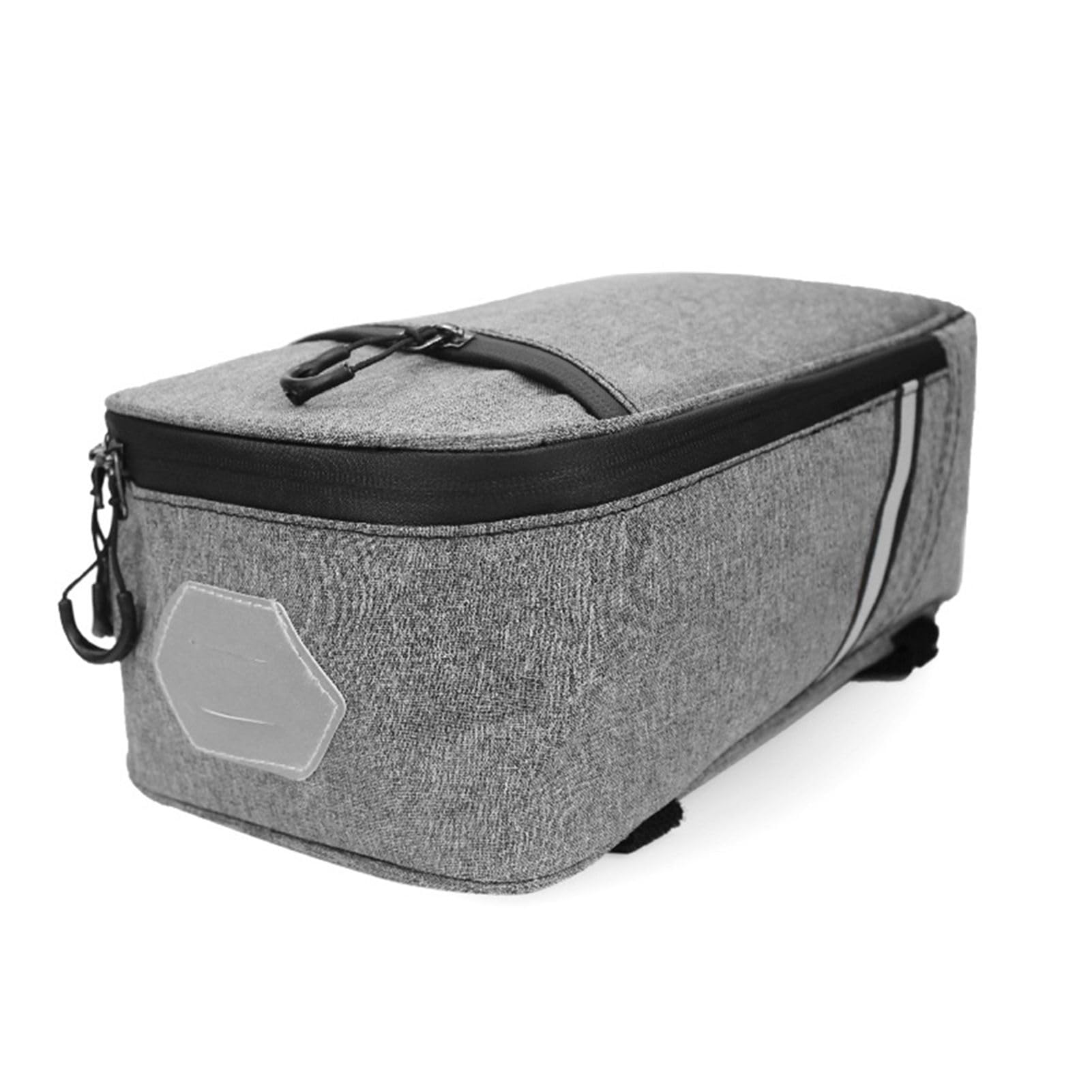 XUXHOU Bike Rack Bag, 5L Bike Rear Seat Bag Water Proof Canvas with Reflective Accents and Adjustable Straps for Cycle Essentials (Grey)