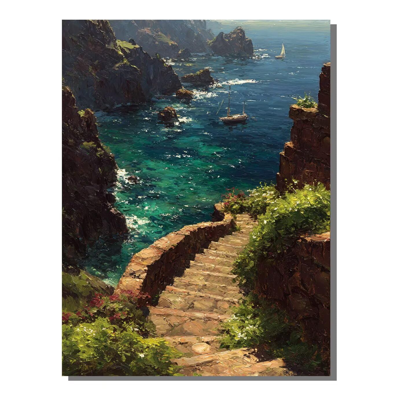 Landschaft Leiter Malen Nach Zahlen Erwachsene, Paint by Numbers Adult Anfänger Kreativ Set für, Heimwerk Malen Nach Zahlen Kinder, Pinsel und 36 Acrylfarbe Als, Deko Wohnzimmer 60 x 80 cm BJHWK197