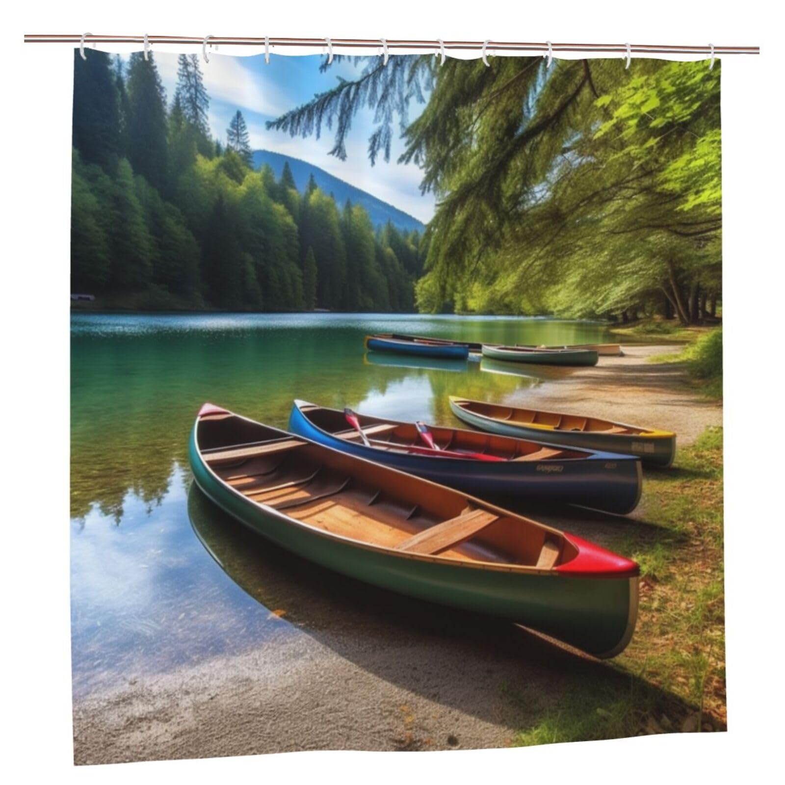 Rideau de douche imperméable 183x183 cm avec crochets pour baignoire