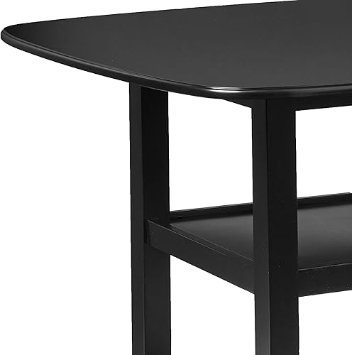 Miniatura 4 de Homelegance Norman - Juego de comedor de 5 piezas con dos estantes de exhibición, color negro