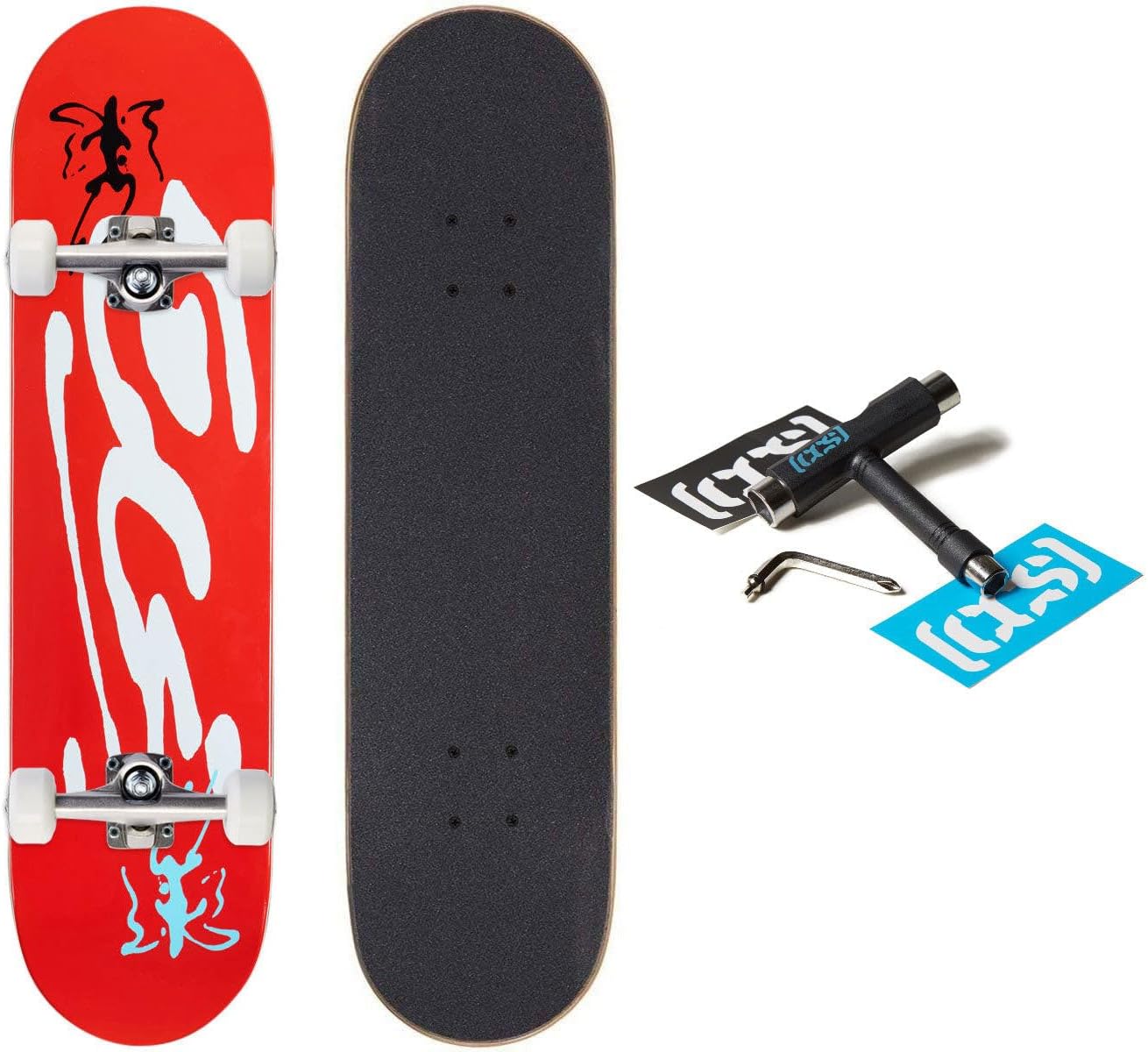 [CCS] Ink Blot Logo Skateboard Complete - Red - 7.50"