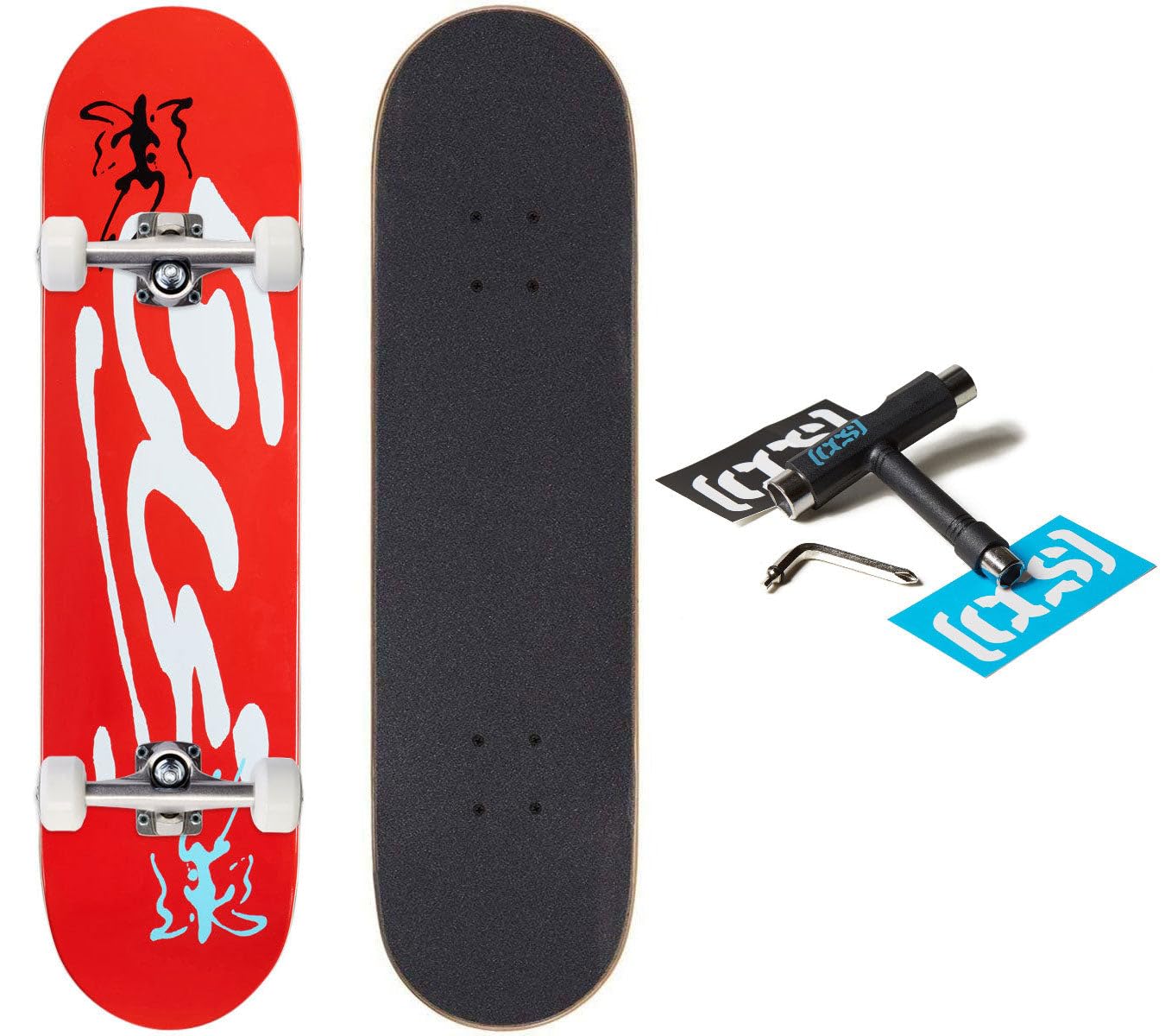 CCS Ink Blot Logo Skateboard Complete - Red - 7 50