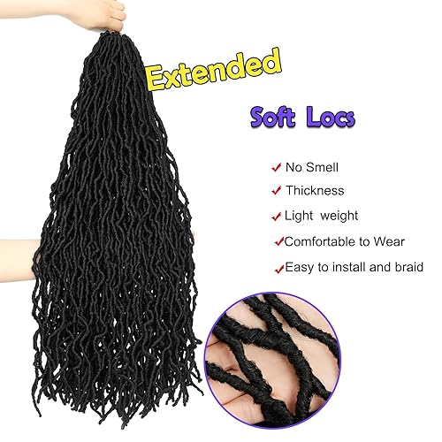 Miniatura 2 de 7 paquetes de cabello de ganchillo suaves de 30 pulgadas, rastas sintéticas, para trenzas de ganchillo naturales estilo mariposa, pelo sintético de