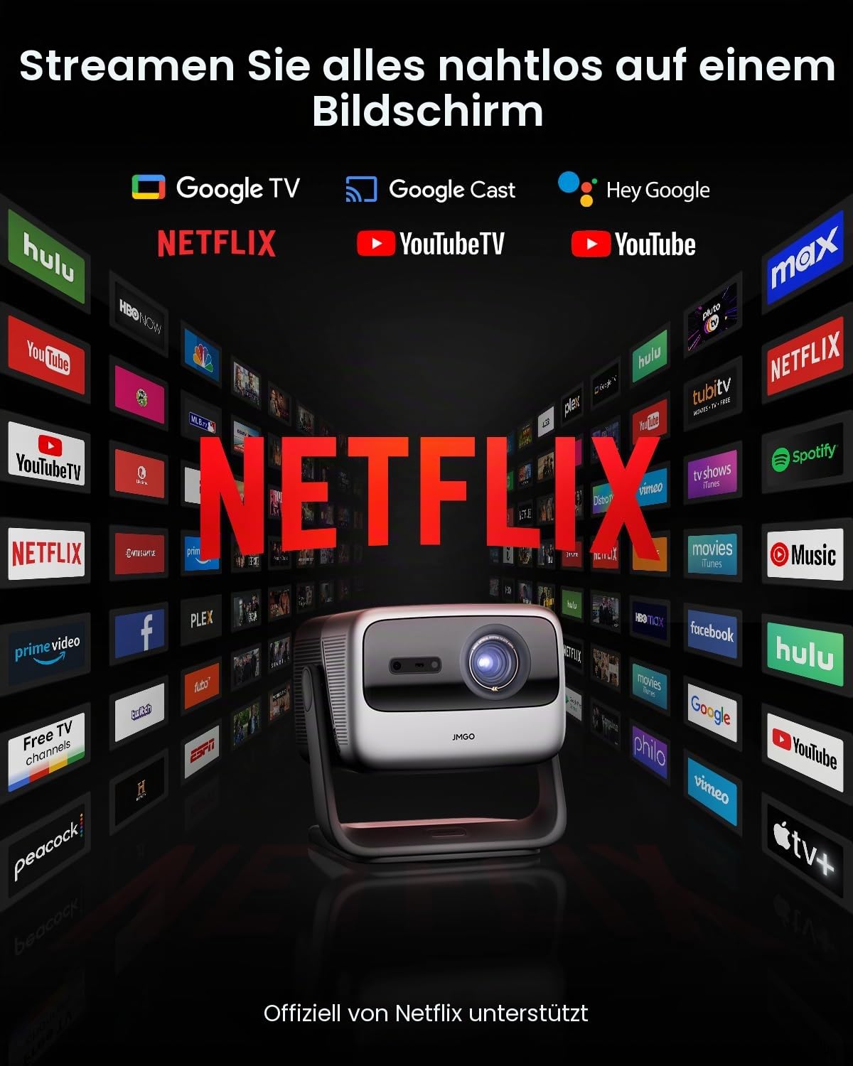 JMGO N1S Ultimate Beamer 4K Triple Laser+Beamer Deckenhalterung